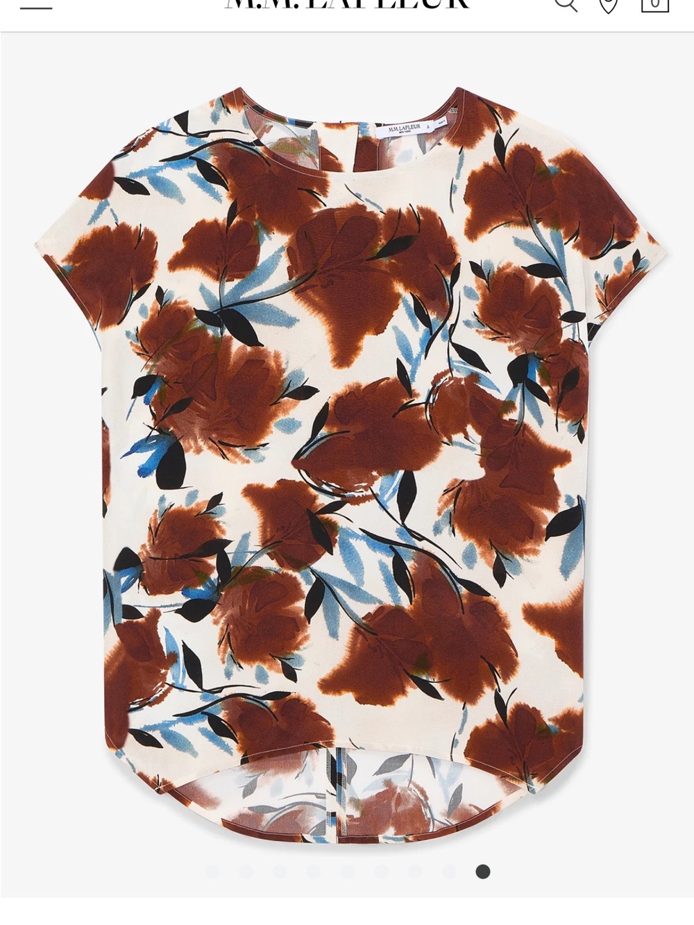 MM Lafleur The Didion Drape Top - Washable Silk Blouse in Floral Haze